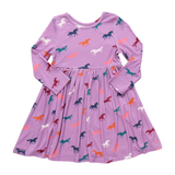 Bamboo Steph Dress - Lavender Multi Horses