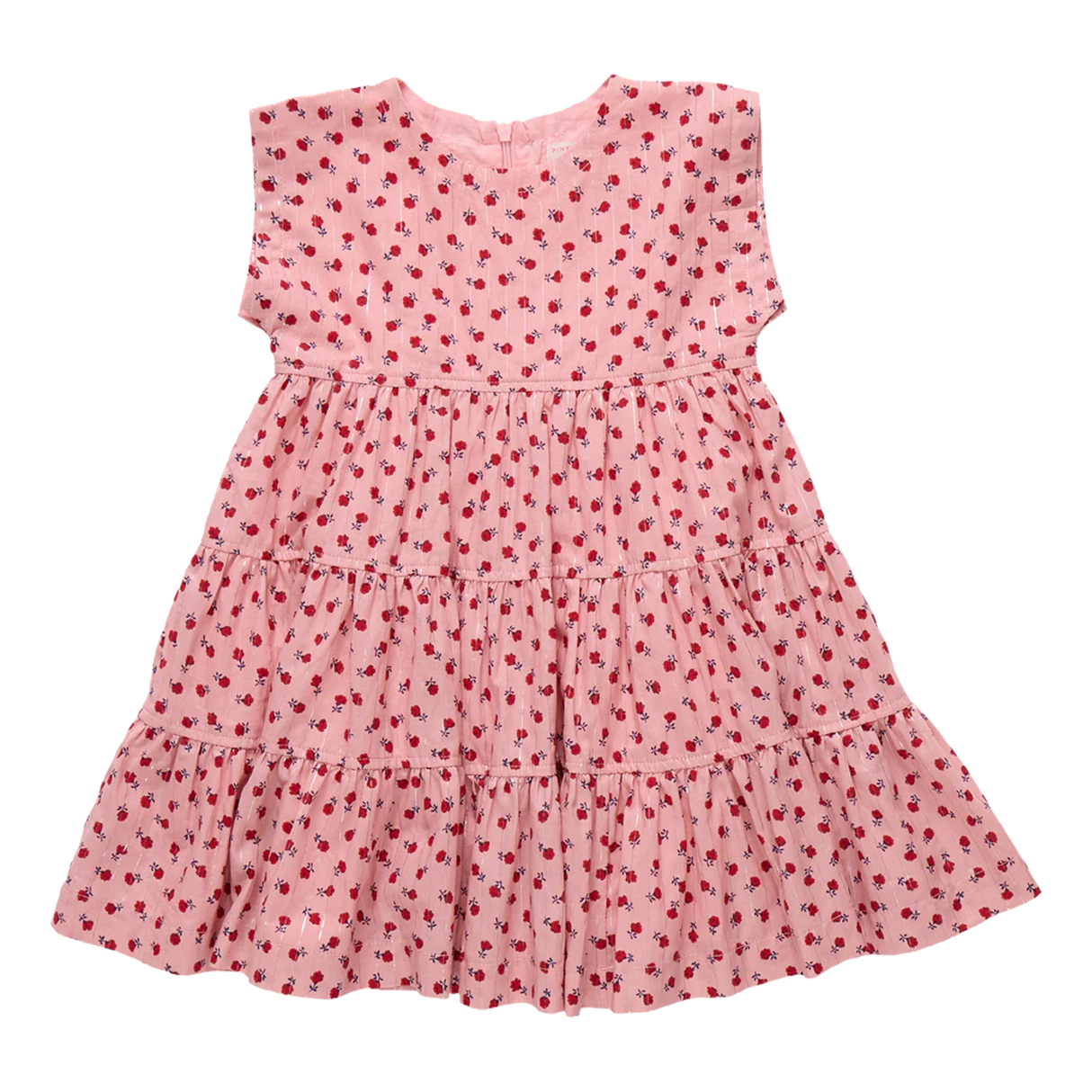 Peachy Dress - Pink Tiny Roses