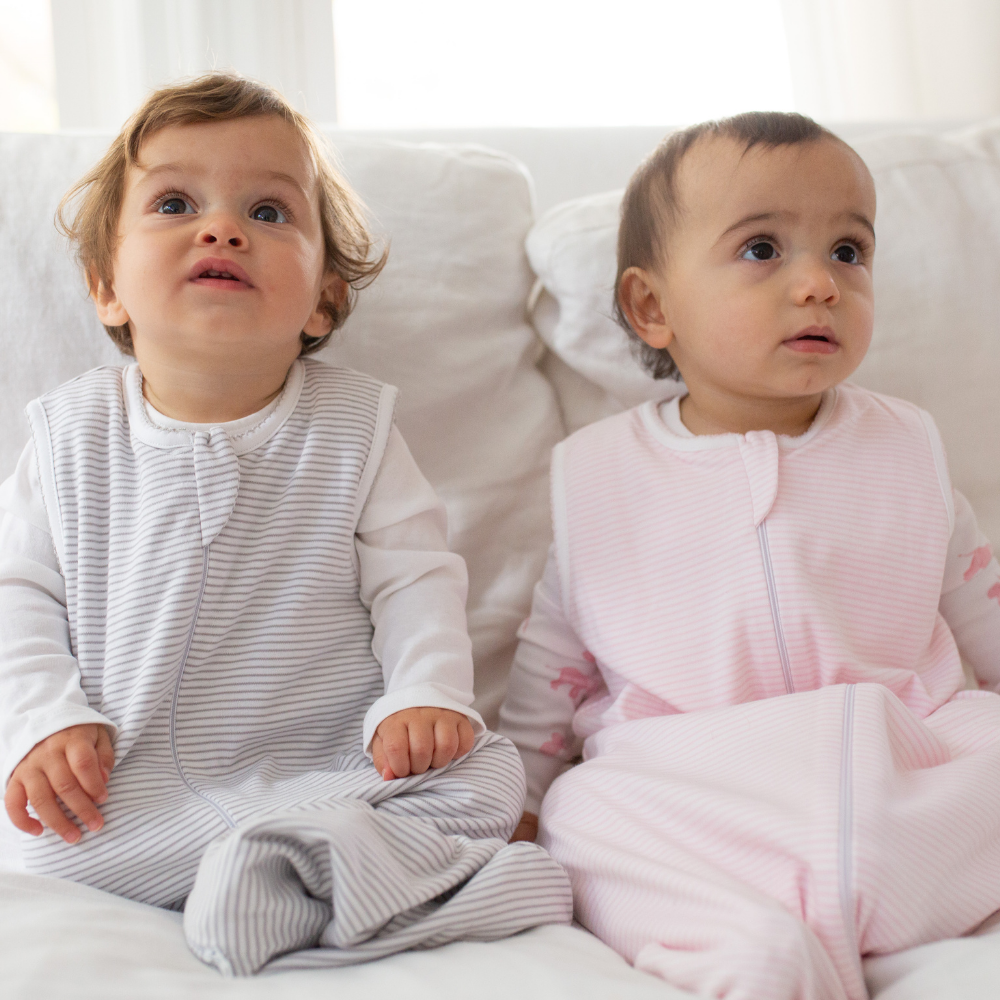 Classic Stripe Double Layer Sleep Sack in Pink
