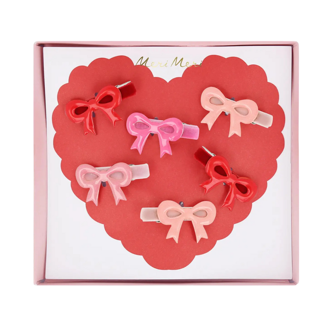 Heart  Bow Hair Clips