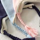 Knit Pom Pom Hat in Light Pink