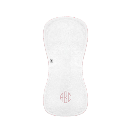 Terry/Picot Baby Burp Cloth in Light Pink