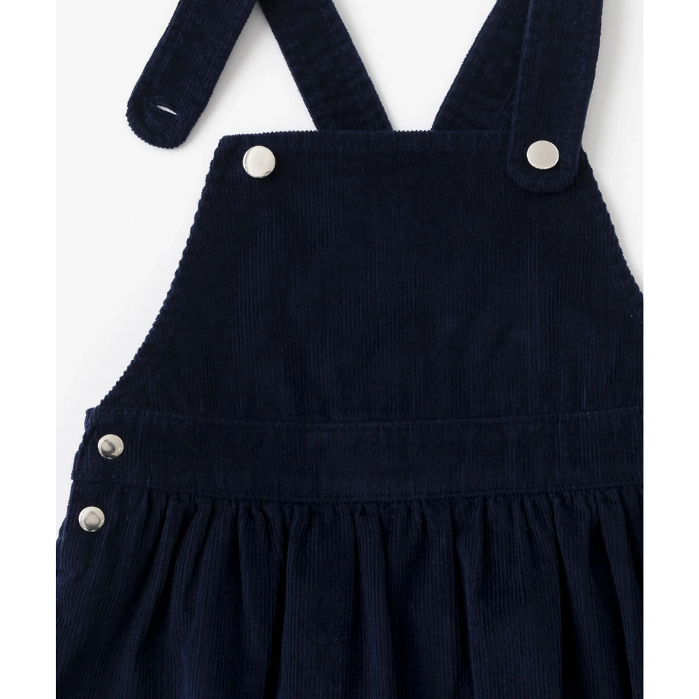 Corduroy Pinafore Dress in Navy