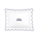 Scalloped Trim Pillow in Navy