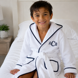 Kids Terry Cotton Bathrobe in Navy