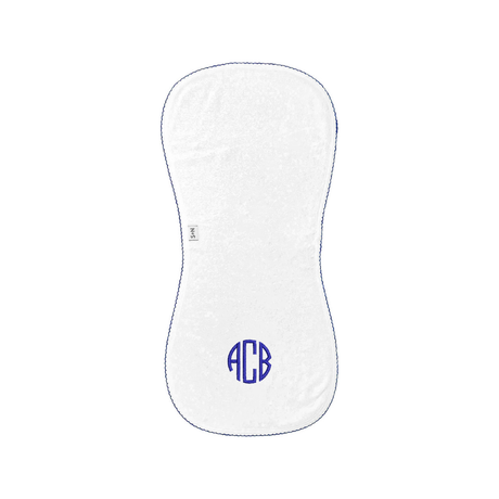 Terry/Picot Baby Burp Cloth in Navy