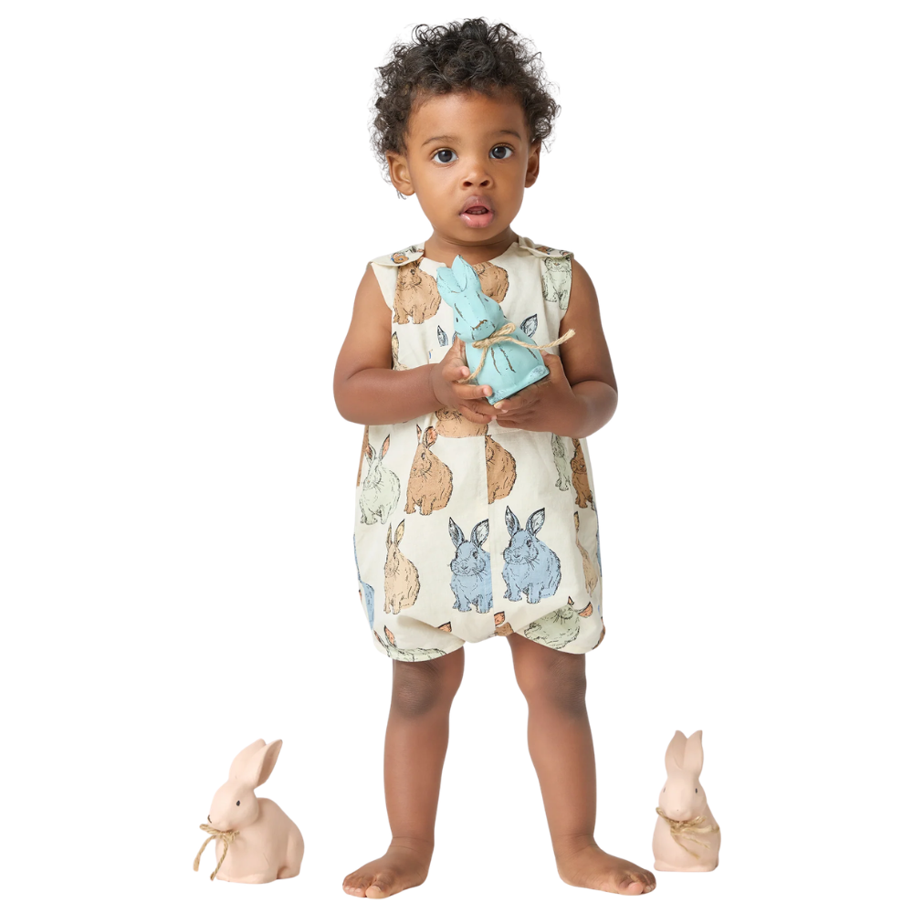 Baby Noah Jumper - Blue Vintage Bunnies