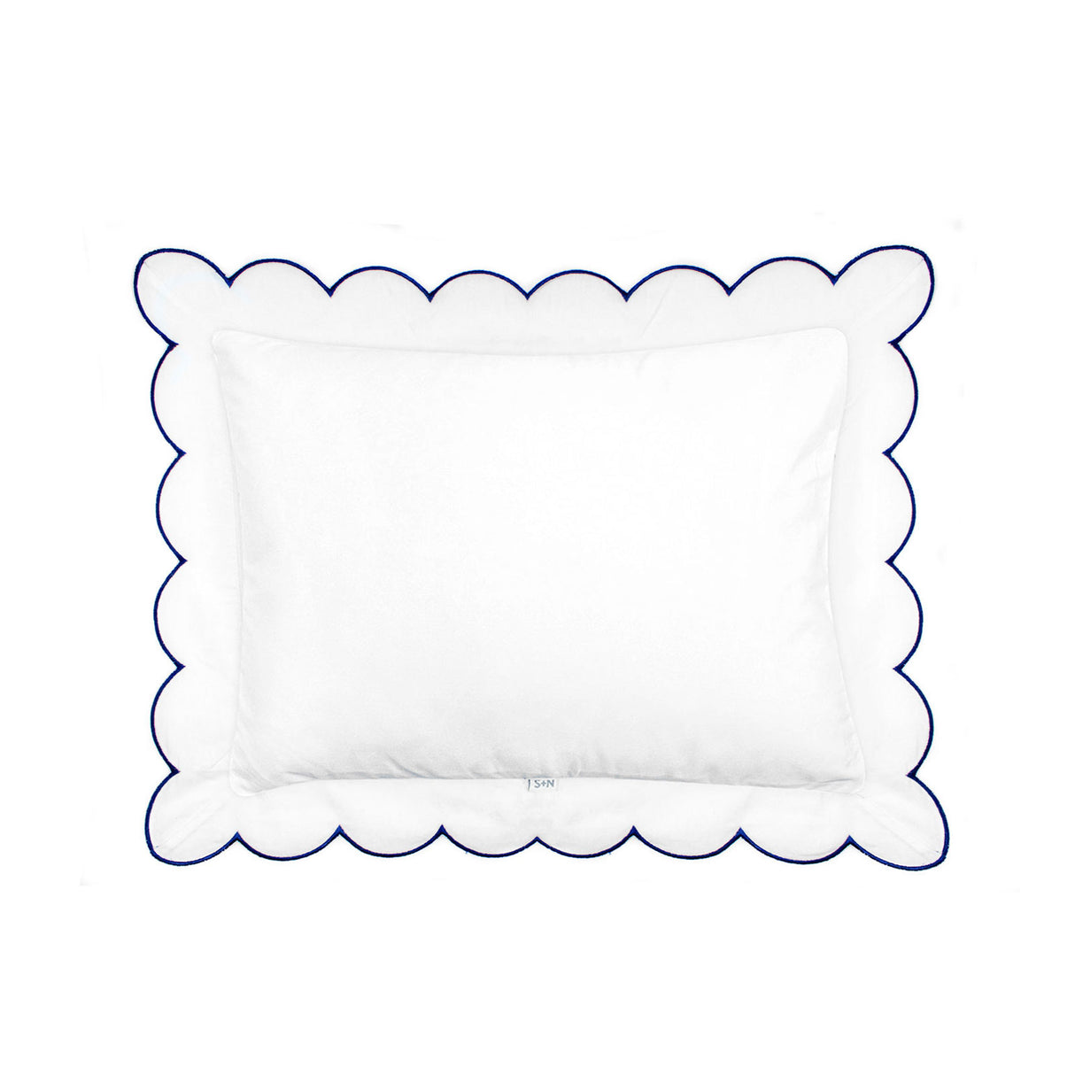 Scalloped Trim Pillow in Navy