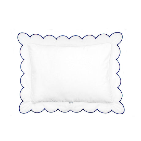 Scalloped Trim Pillow in Navy