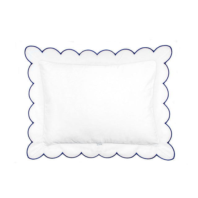 Scalloped Trim Pillow in Navy