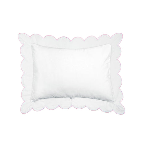 Scalloped Trim Pillow in Light Pink