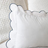 Scalloped Trim Pillow in Navy