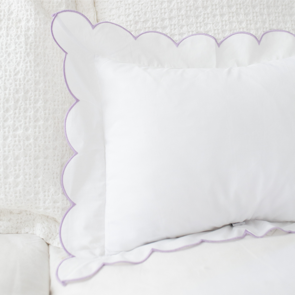 Scalloped Trim Pillow in Lavender
