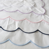 Scalloped Trim Pillow in White