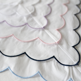 Scalloped Trim Pillow in White