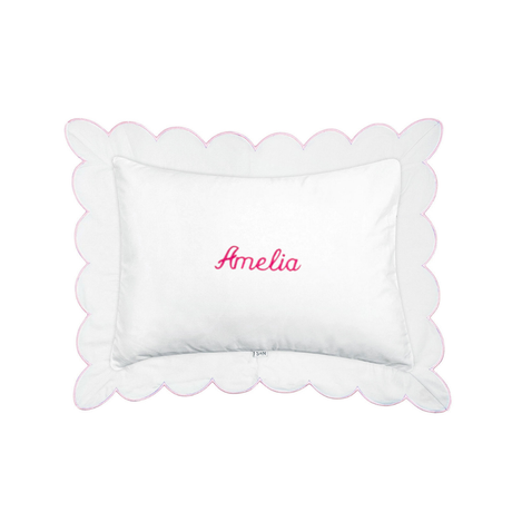 Scalloped Trim Pillow in Light Pink