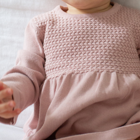 Baby Cozy Knit Dress  in Pink Pearl
