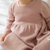 Baby Cozy Knit Dress  in Pink Pearl