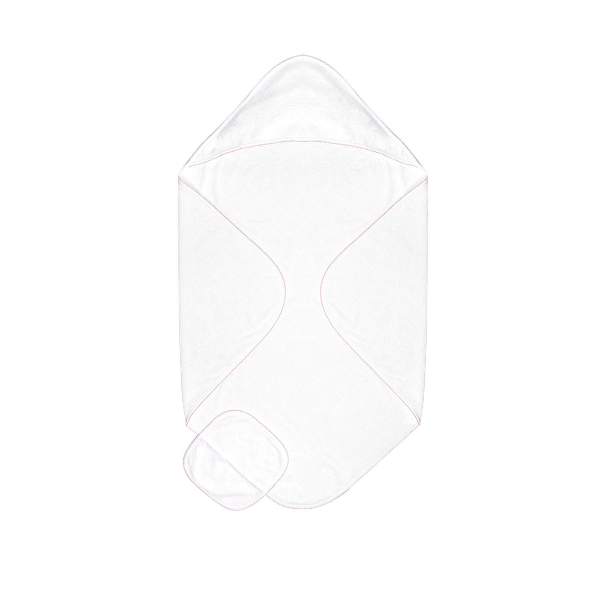 Terry/Picot Baby Towel + Wash Set in Light Pink