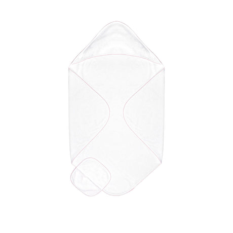 Terry/Picot Baby Towel + Wash Set in Light Pink