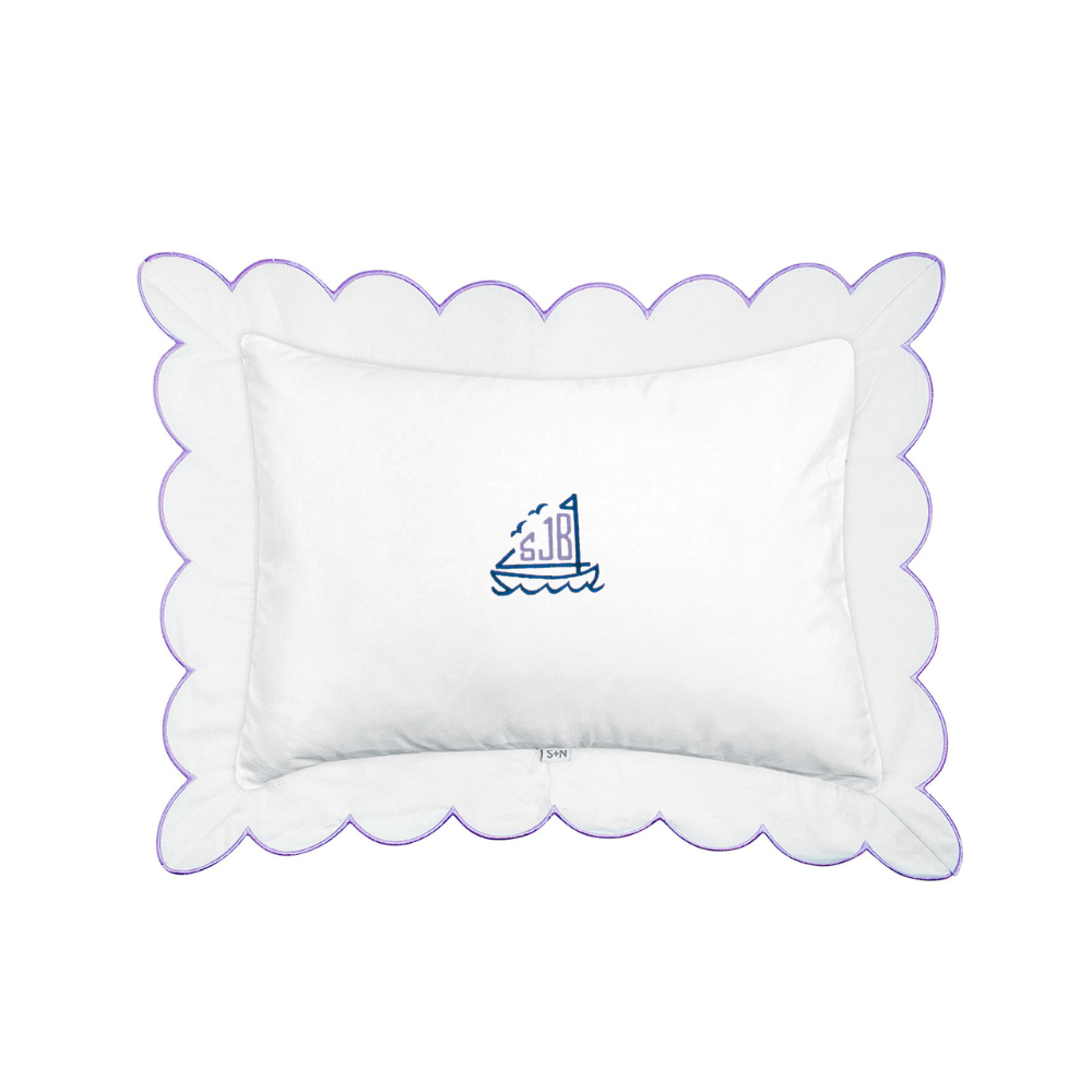 Scalloped Trim Pillow in Lavender