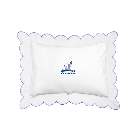 Scalloped Trim Pillow in Lavender