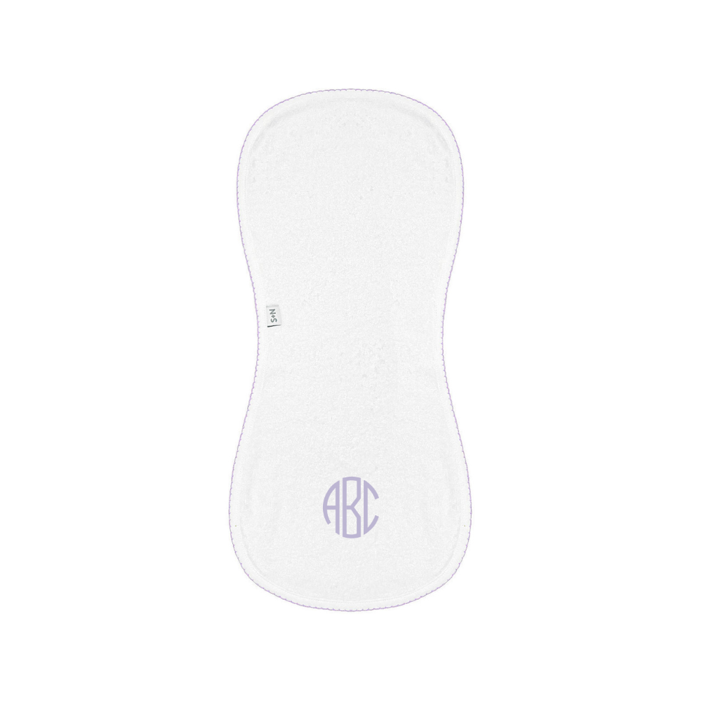 Terry/Picot Baby Burp Cloth in Lavender