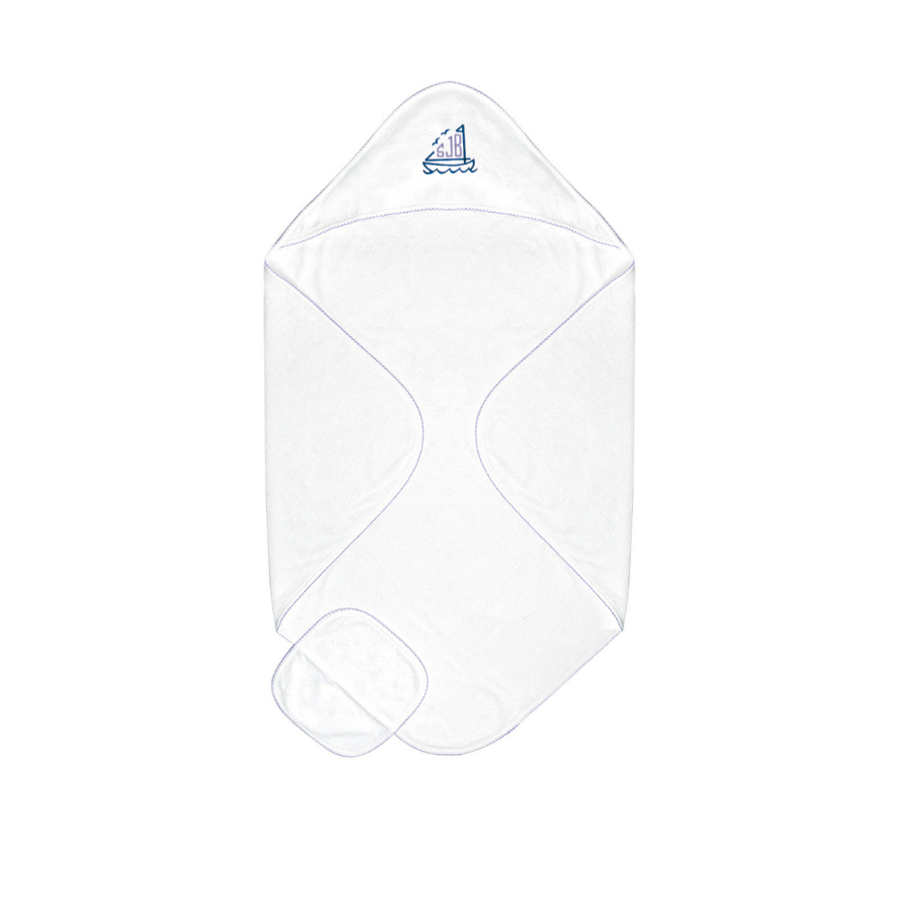 Terry/Picot Baby Towel + Wash Set in Lavender