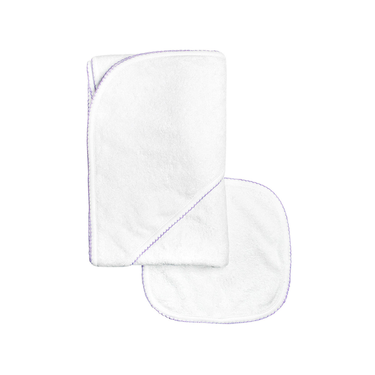 Terry/Picot Baby Towel + Wash Set in Lavender