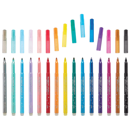 Rainbow Sparkle Glitter Markers - 15 pack