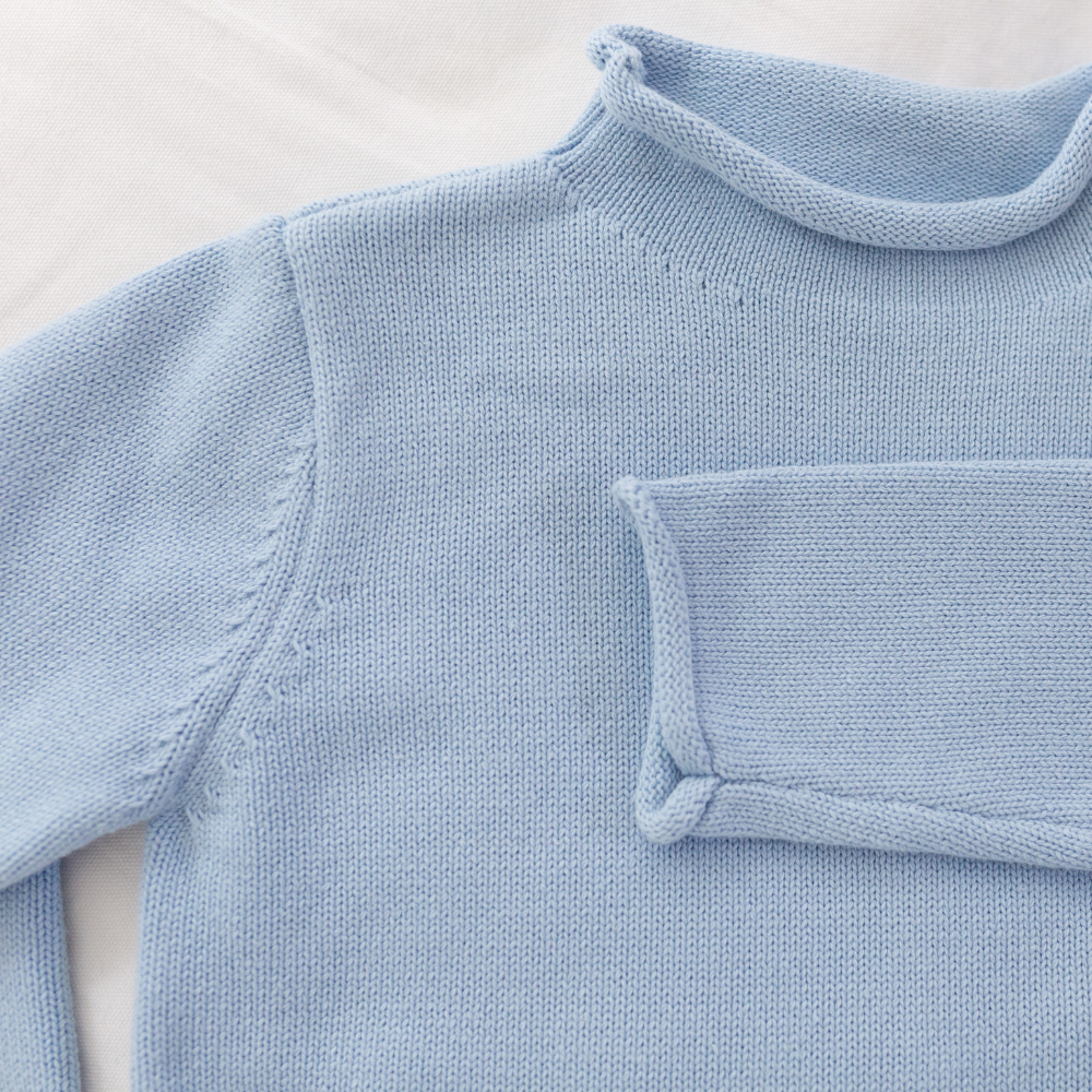 Rollneck Sweater in Light Blue