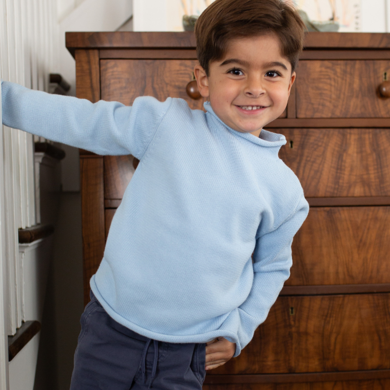 Rollneck Sweater in Light Blue
