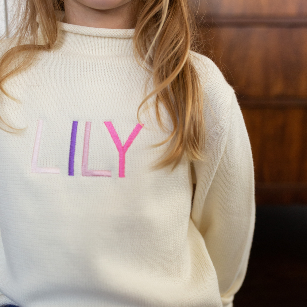 Rollneck Cotton Sweater in Ivory