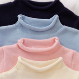 Rollneck Cotton Sweater in Ivory