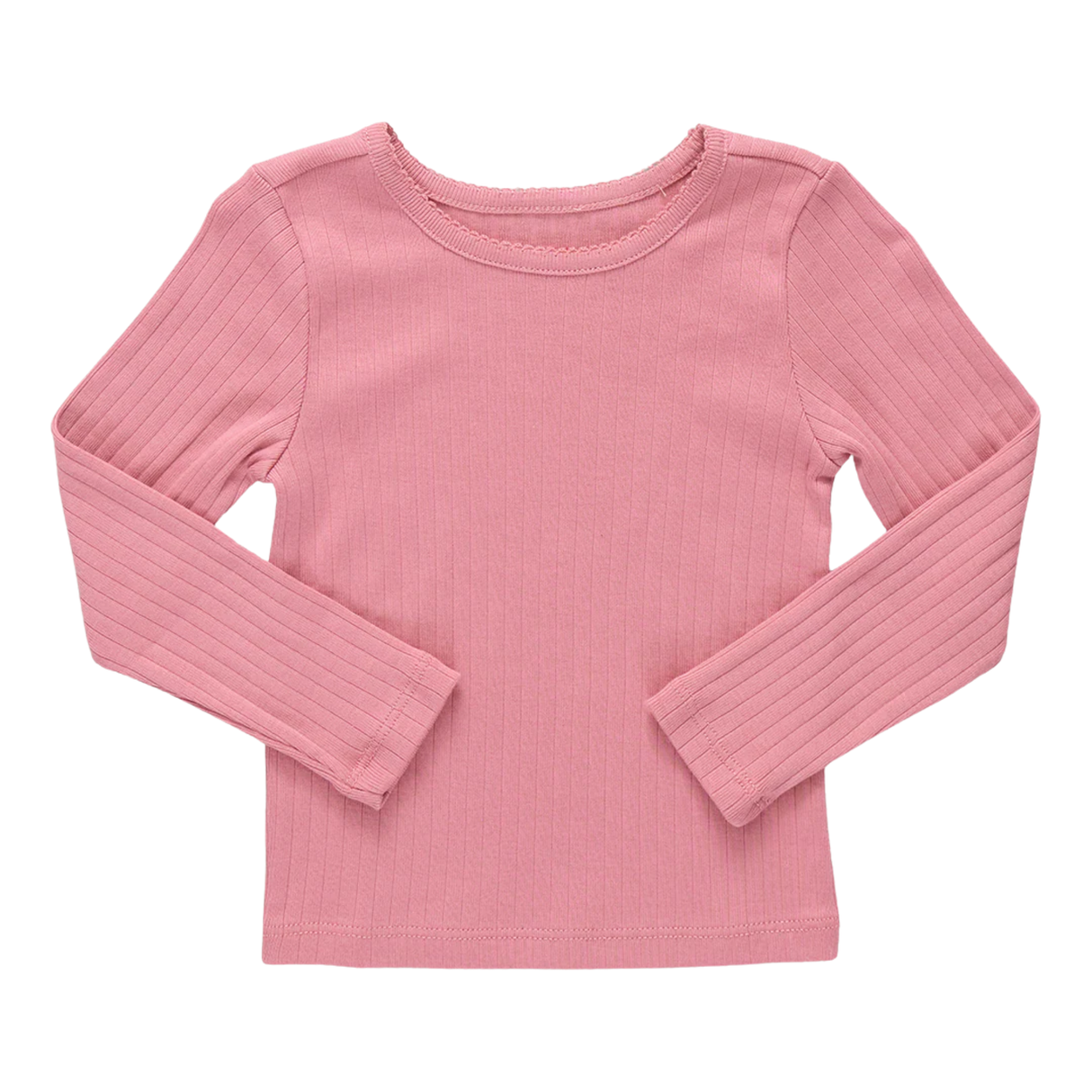 Seesaw Long Sleeve Rib T-shirt - Dark Pink