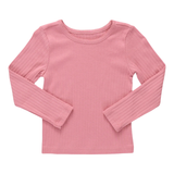 Seesaw Long Sleeve Rib T-shirt - Dark Pink