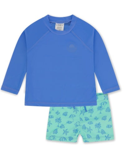 Surfs Up Rashguard Set in Aqua Crystal
