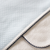 Diamond Baby Towel + Wash Set in Light Blue/Navy