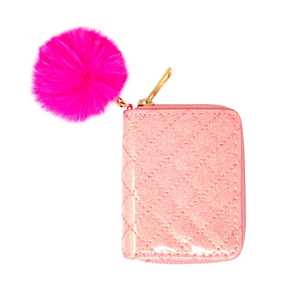Sparkle Quilted Wallet in Bubblegum