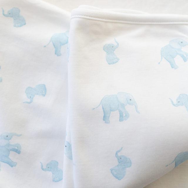 Tiny Elephant Blanket in Blue details