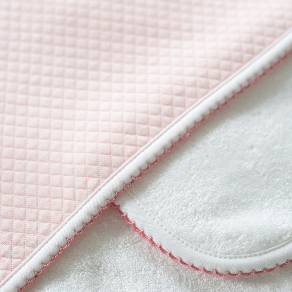 Diamond Baby Towel + Wash Set in Pink/Rosewood