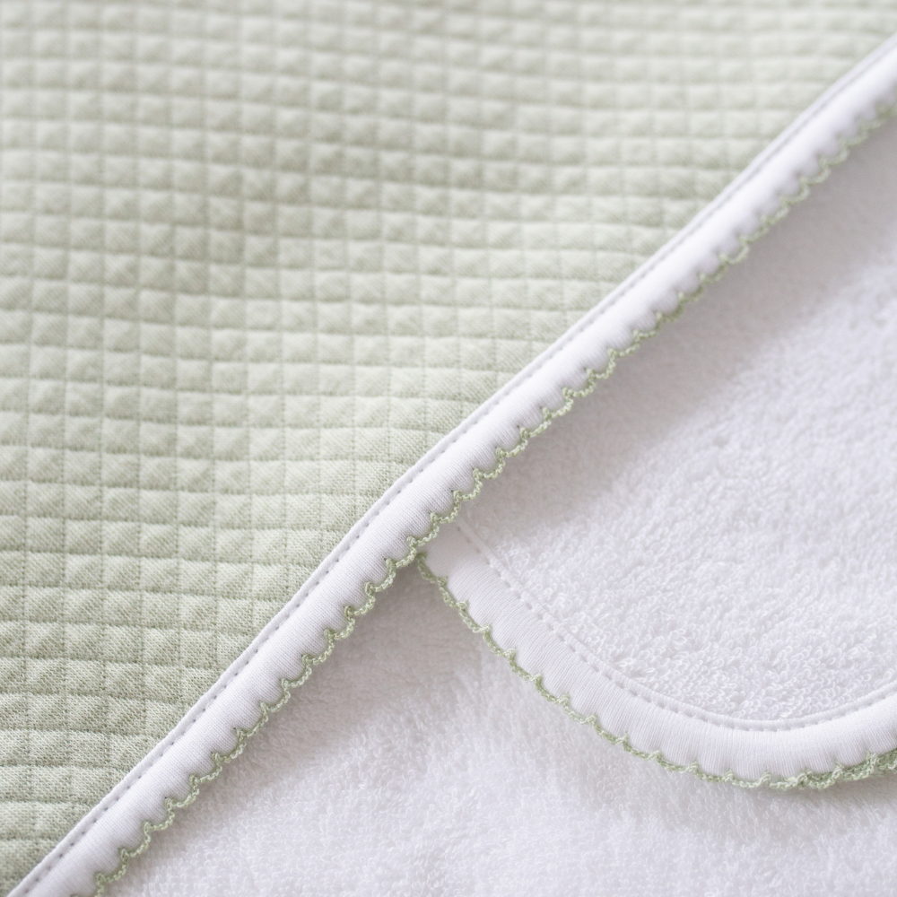 Diamond Baby Towel + Wash Set in Pistachio