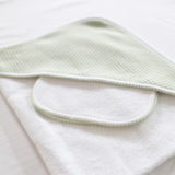 Diamond Baby Towel + Wash Set in Pistachio