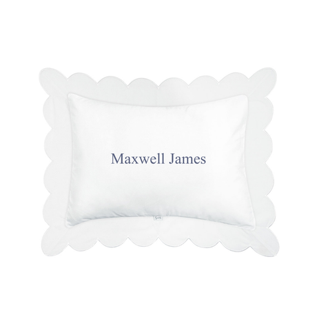 Scalloped Trim Pillow in White