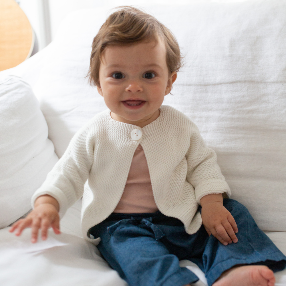Baby Cozy Knit Sweater in Ivory