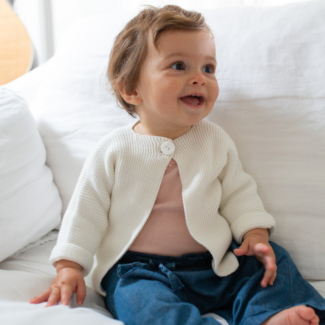 Baby Cozy Knit Sweater in Ivory
