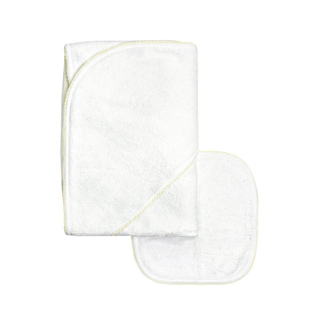 Terry/Picot Baby Towel + Wash Set in Yellow