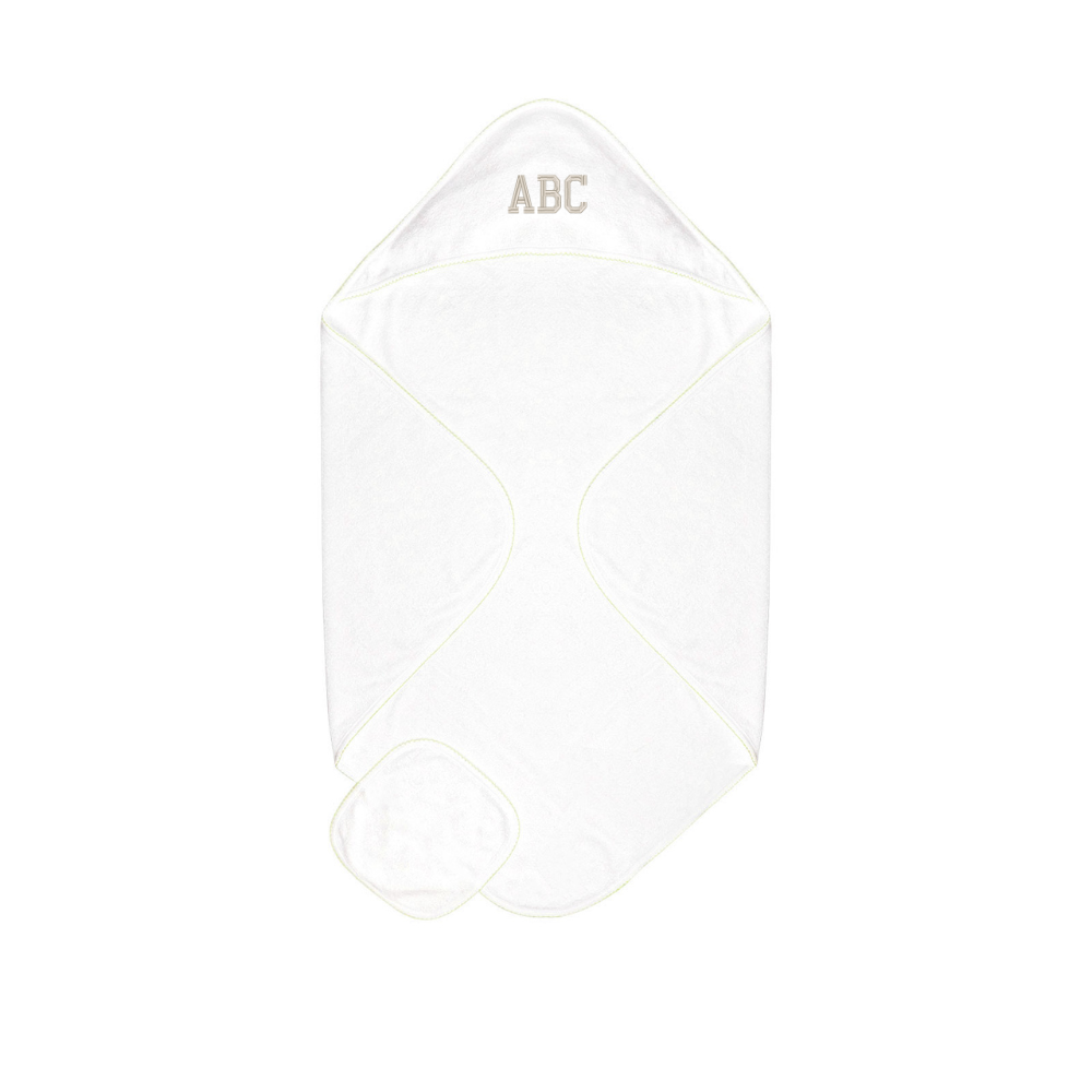 Terry/Picot Baby Towel + Wash Set in Yellow