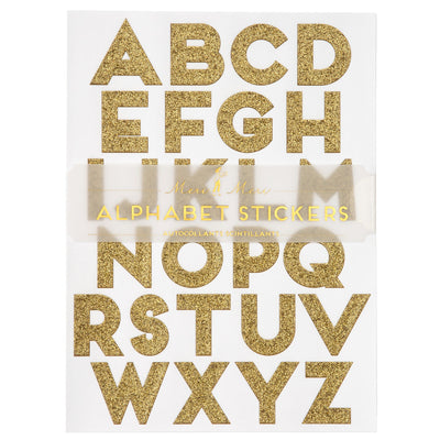 Gold Glitter Alphabet Sticker Sheets