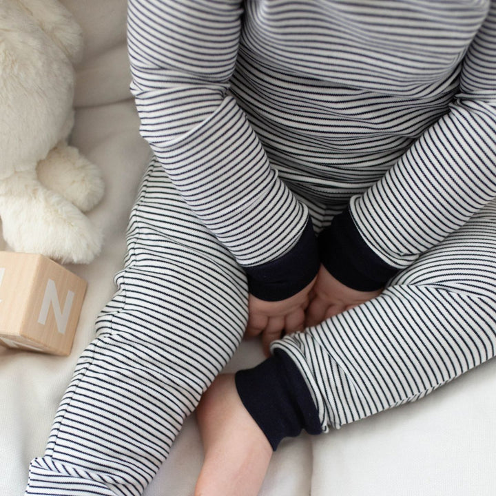 navy striped pajamas